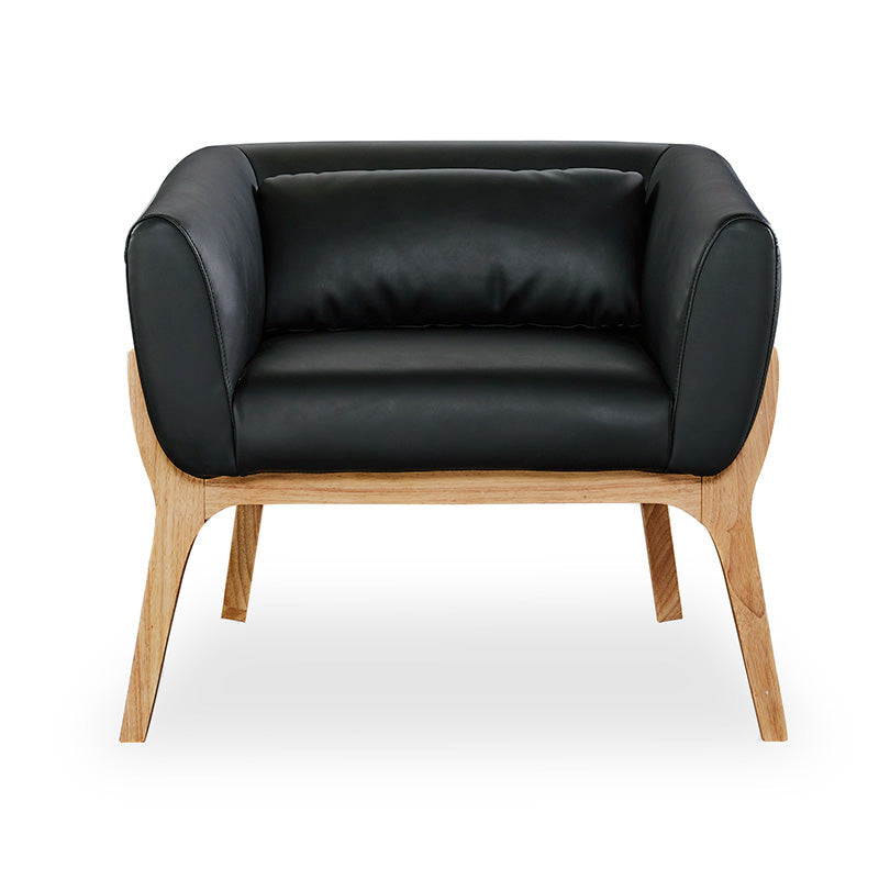 Osric Office Lounge Chair - Ash & Black PU Leather