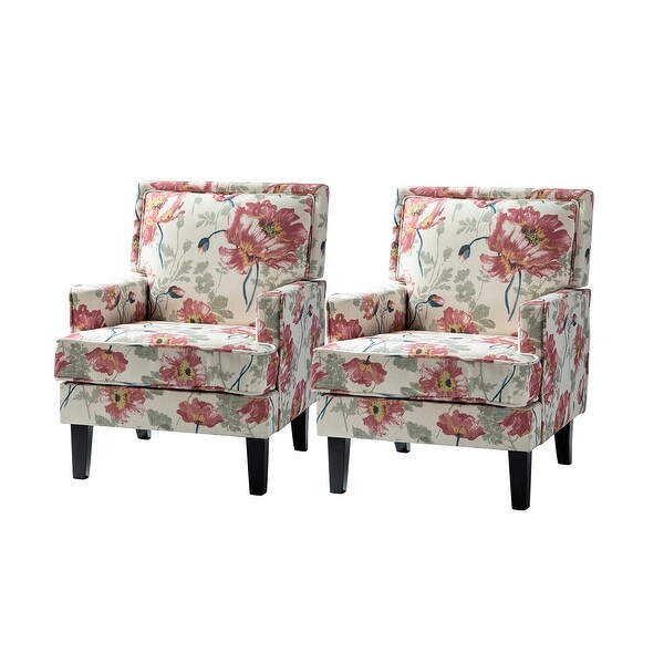 Florencia Upholstered Armchair with Black Legs，set of 2 by HULALA HOME