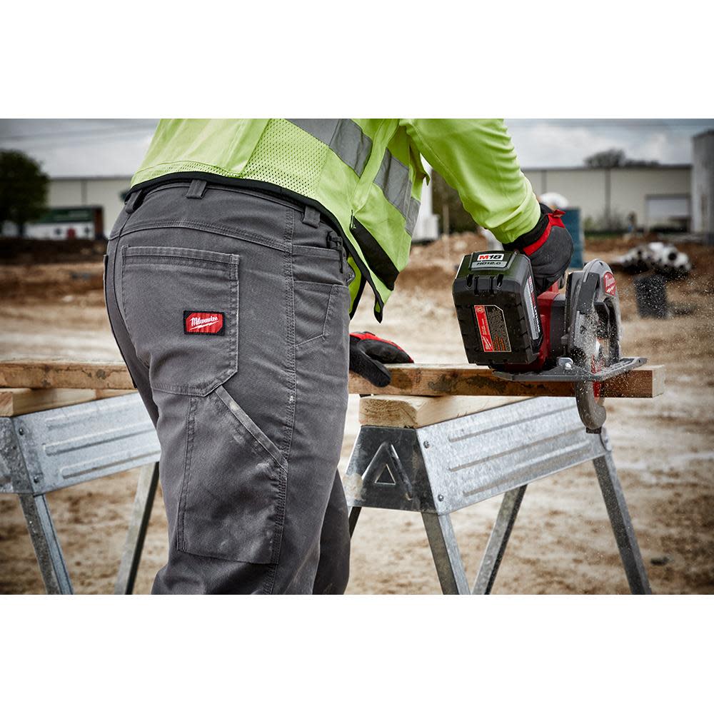 Milwaukee Work Pants Flex Heavy Duty Gray 32x 34 ;