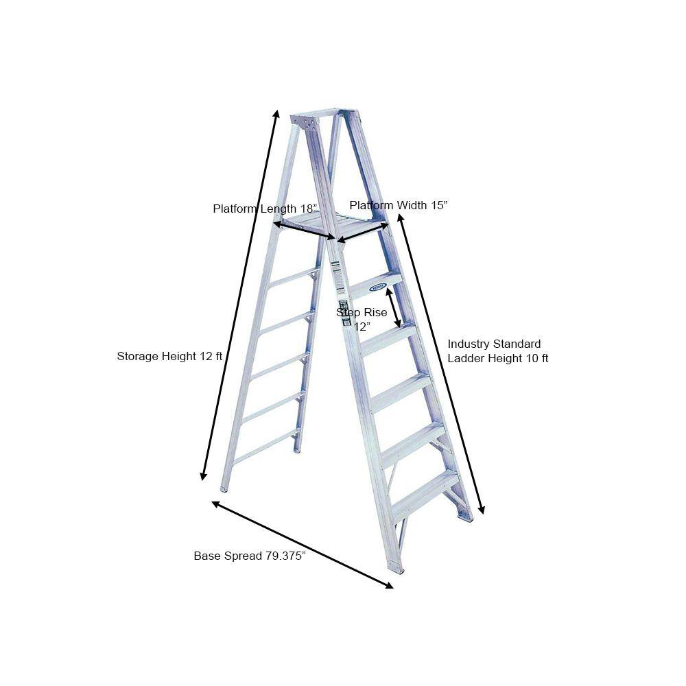 Werner 16 ft. Reach Aluminum Platform Step Ladder with 300 lb. Load Capacity Type IA Duty Rating P410