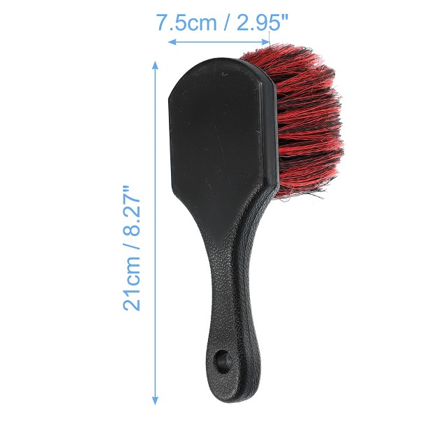 Unique Bargains Soft Bristle Car Short Handle Wheel Tire Brush Black Red 1 Pc