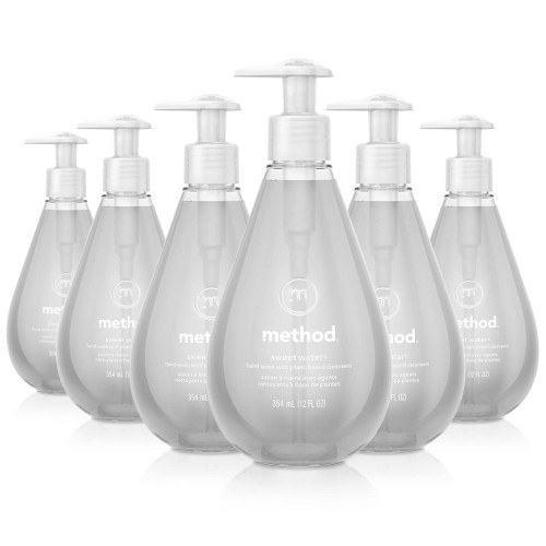 Method Gel Hand Wash， Sweet Water， 12 oz Pump Bottle， 6/Carton (00034CT)