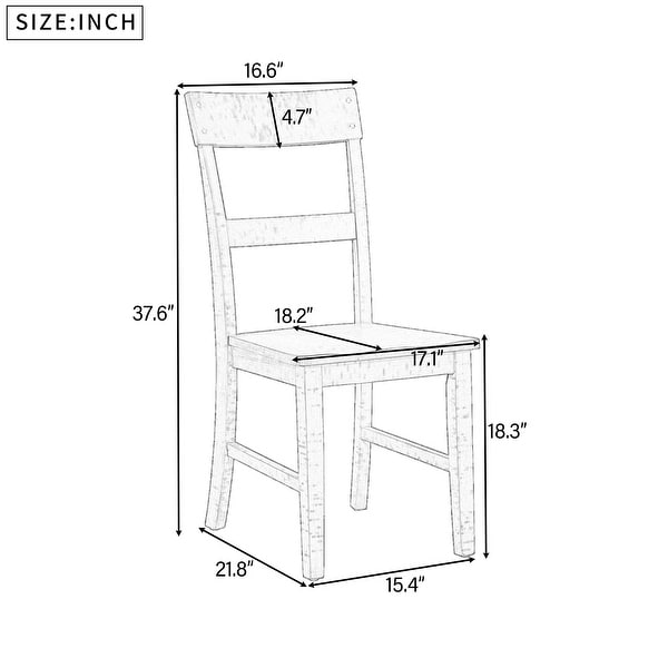 Dining Chairs with Ergonomic Design， Kitchen Solid Wood Chair Set of 6