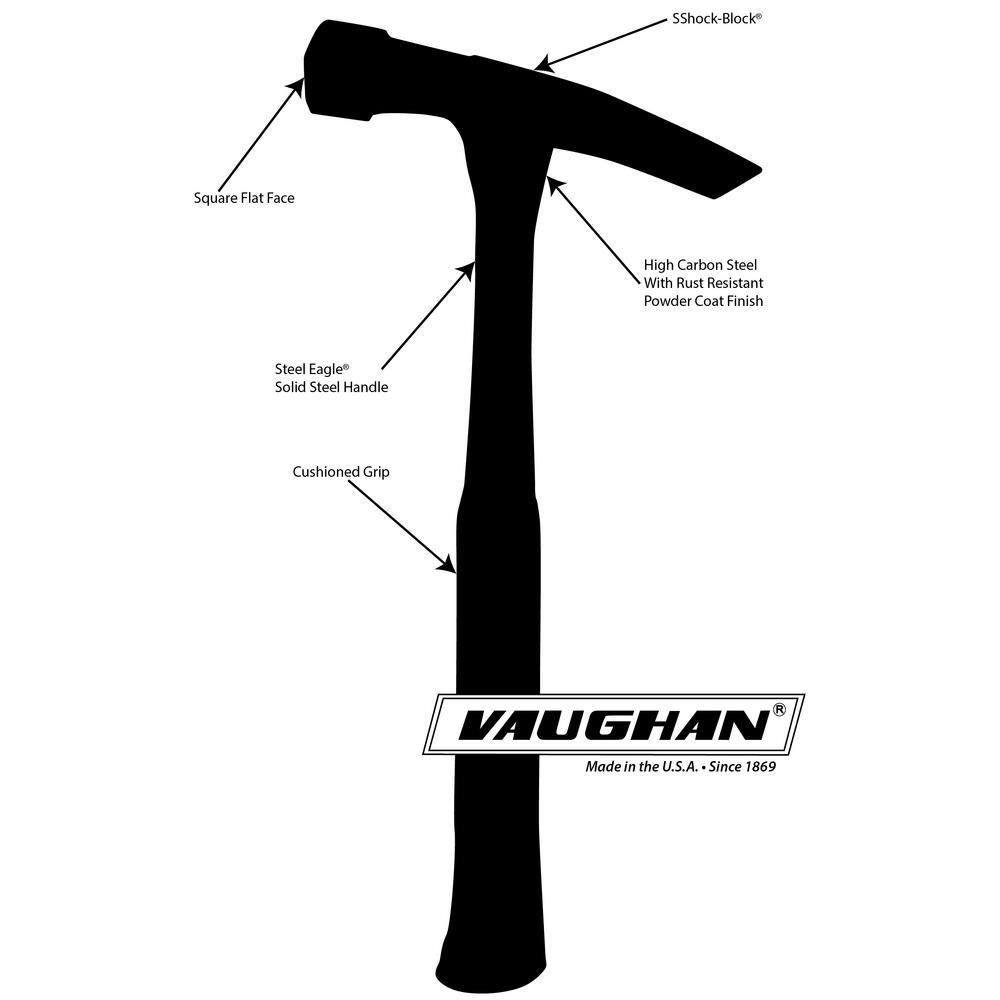 Vaughan 18 oz. Steel Bricklayer Hammer with 11 in. Handle ABL18