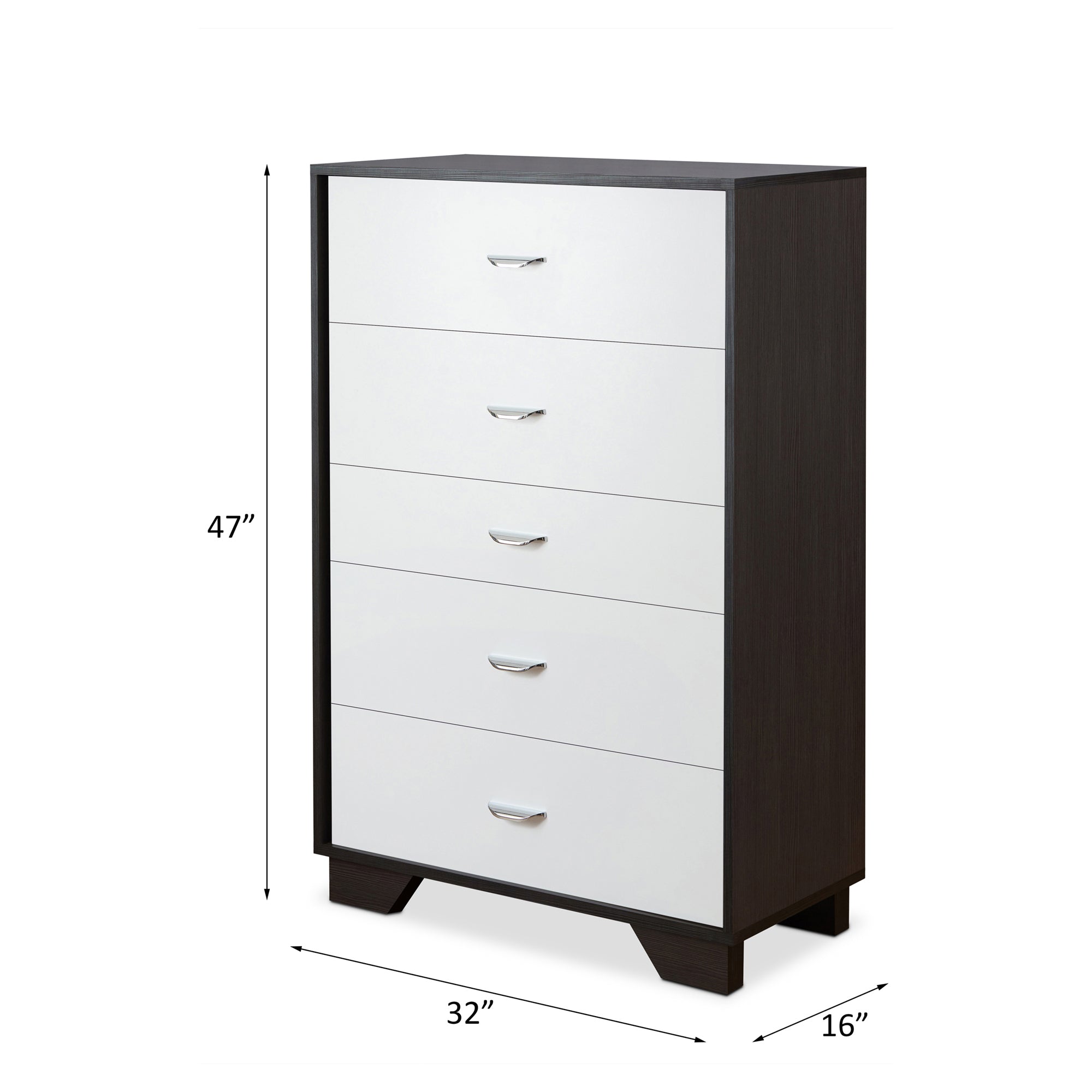 Carson Carrington Hobro White/Espresso 5-drawer Chest