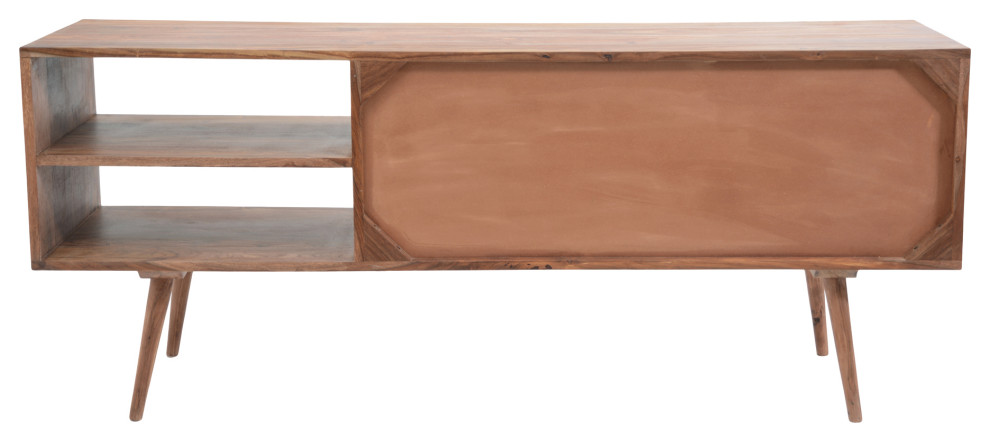 Mid   Century Modern O2 Tv Cabinet Brown   Natural   Midcentury   Entertainment Centers And Tv Stands   by First of a Kind USA Inc  Houzz