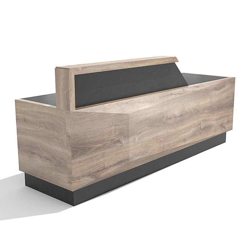 CONROY 2.4M Reception Desk Right Panel - Warm Oak & Black