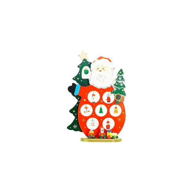 Red And Green Santa Claus Cut out With Miniature Ornaments Christmas Table Top Decoration