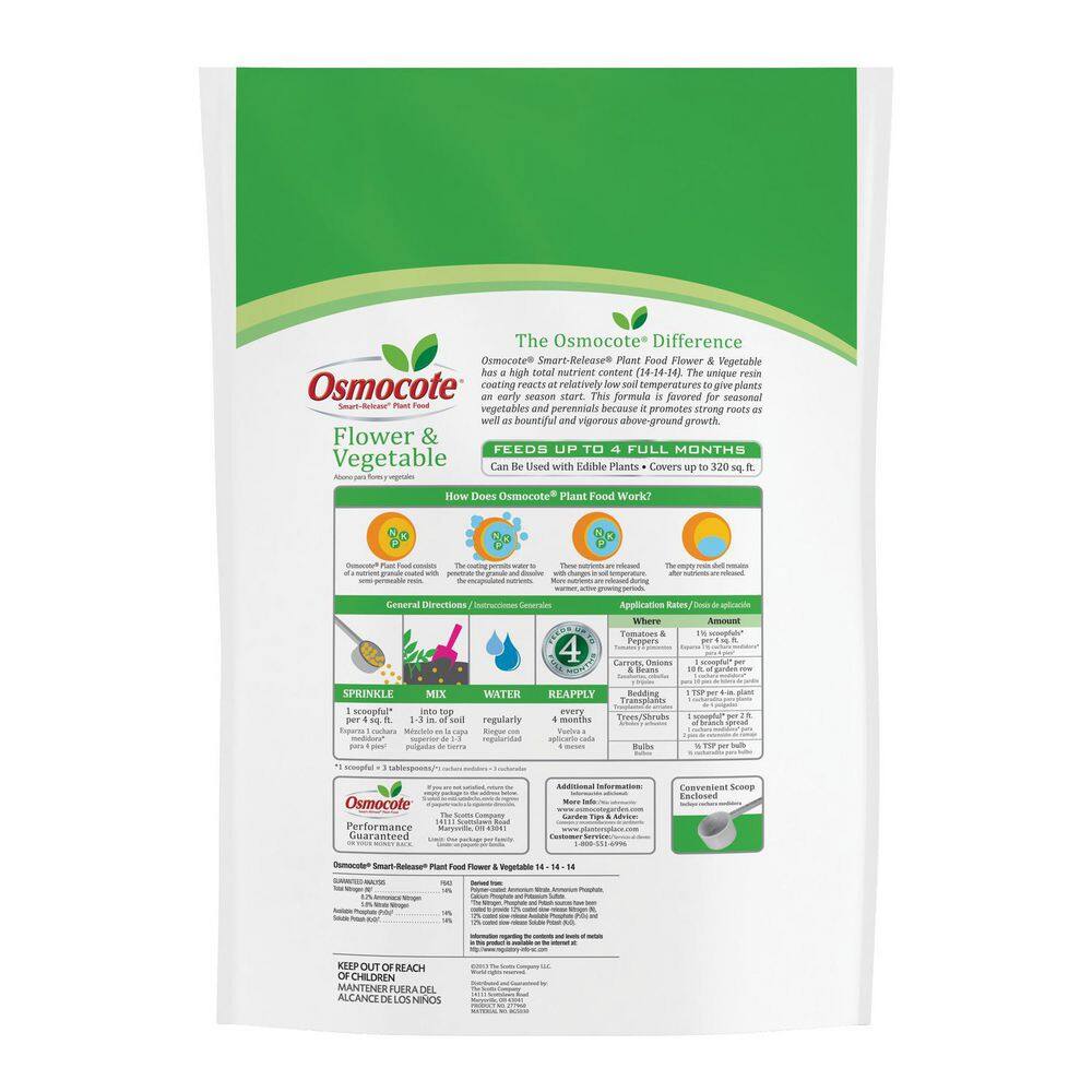 Osmocote Smart-Release 8 lbs. Plant Food Flower and Vegetable 277960