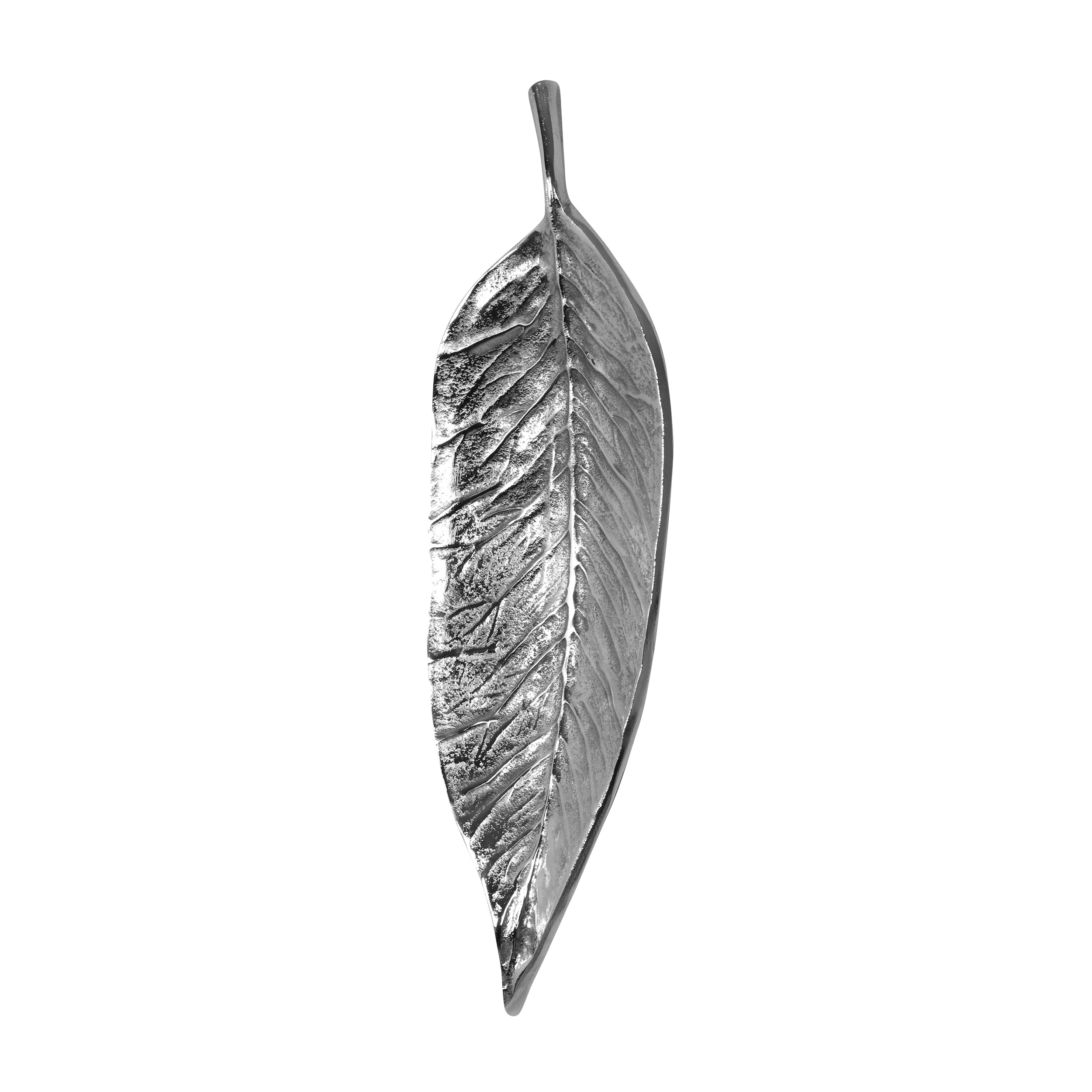 Redden Handcrafted Aluminum Leaf Wall Decor, Raw Nickel