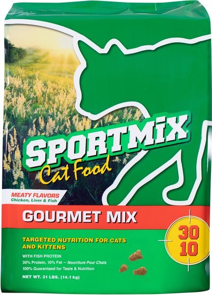 SPORTMiX Gourmet Mix with Chicken， Liver and Fish Flavor Adult Dry Cat Food