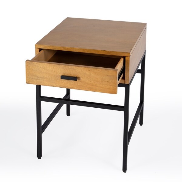 Butler Hans 1 Drawer Wood and Iron End Table