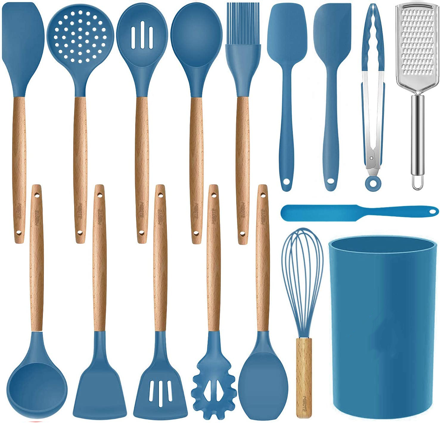 Silicone cooking utensils set, kitchen utensils 17-piece set