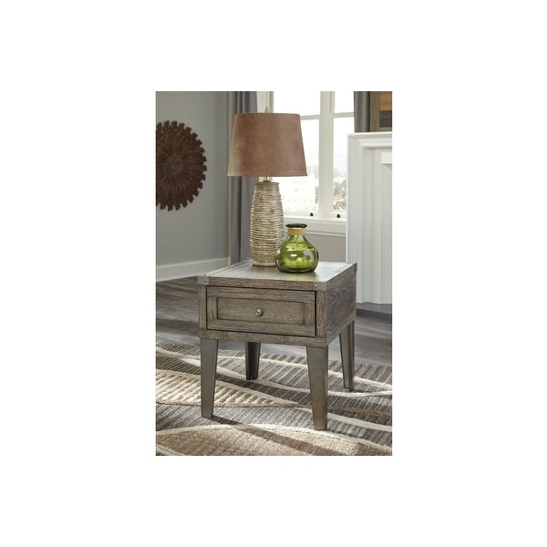 Ashley T904-3 Weathered Finish Chazney Rectangular End Table