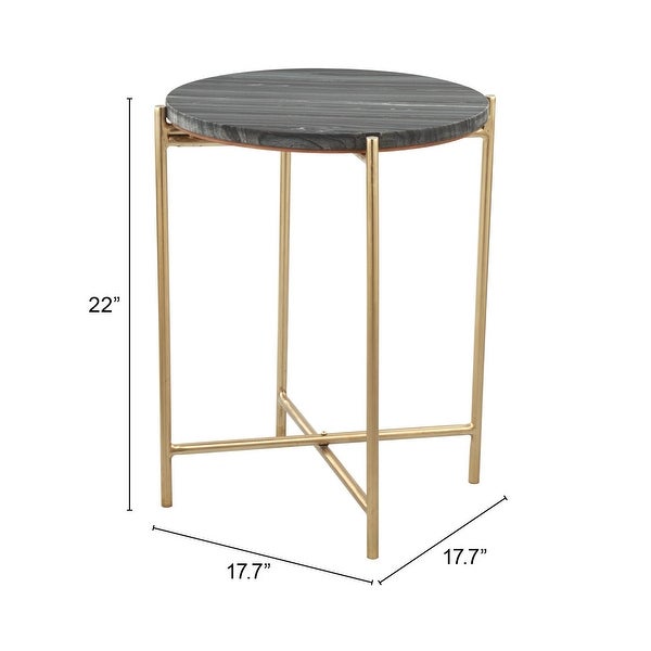 David Side Table Gray and Gold