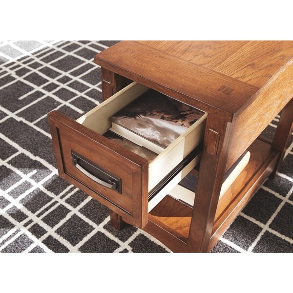 Signature Design by Ashley Breegin Brown Finish Wood Chairside End Table