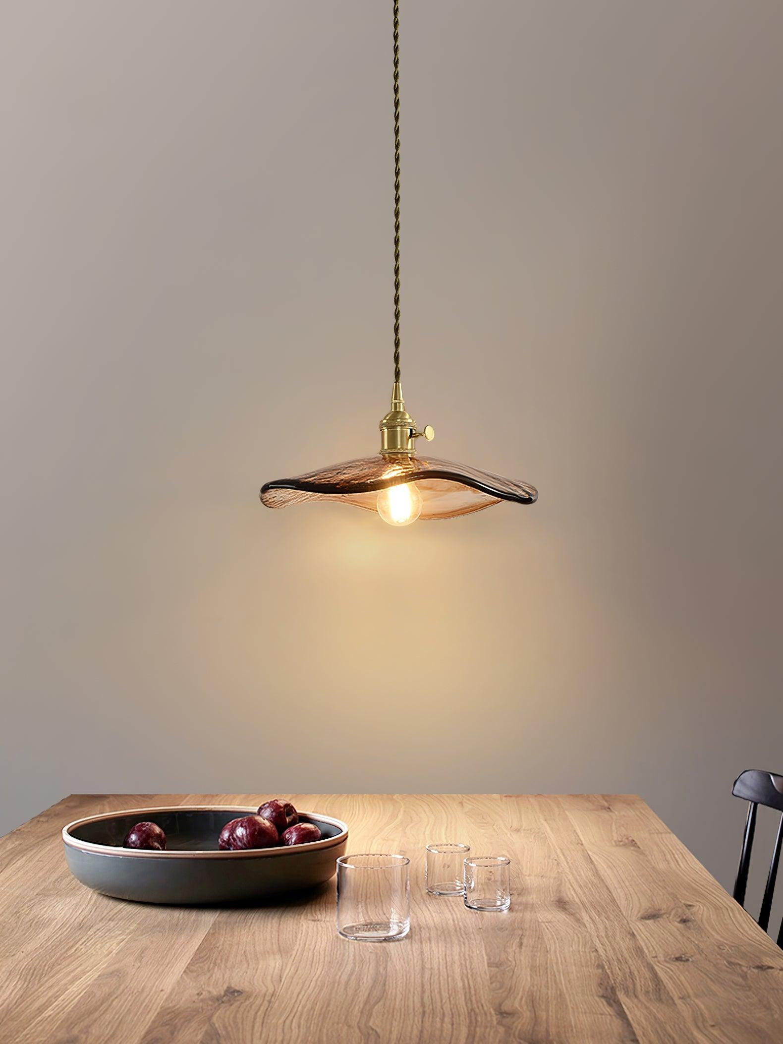 Flower Petal Glass Pendant Light