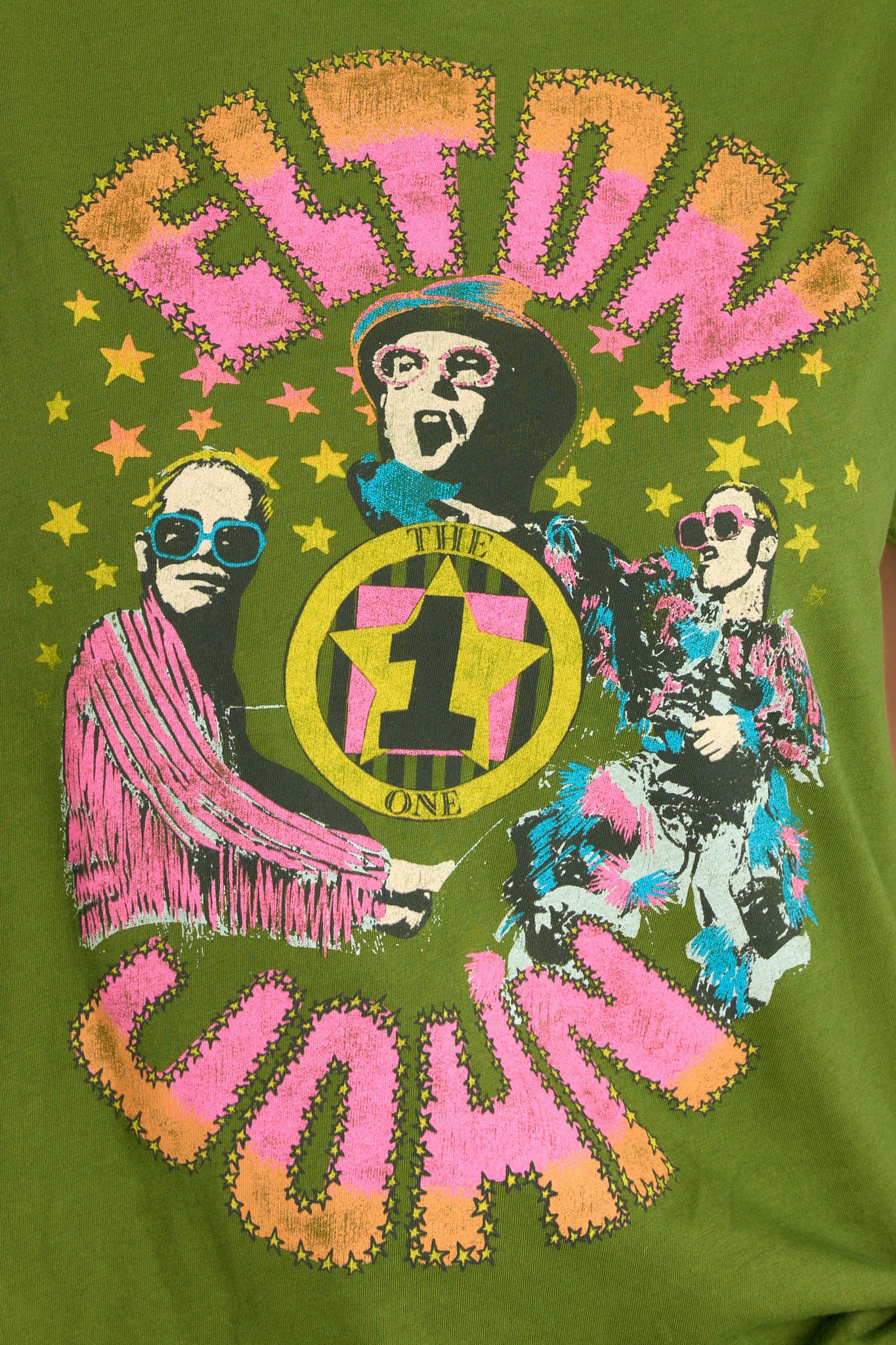 Elton John The One Solo Olive Green Tee
