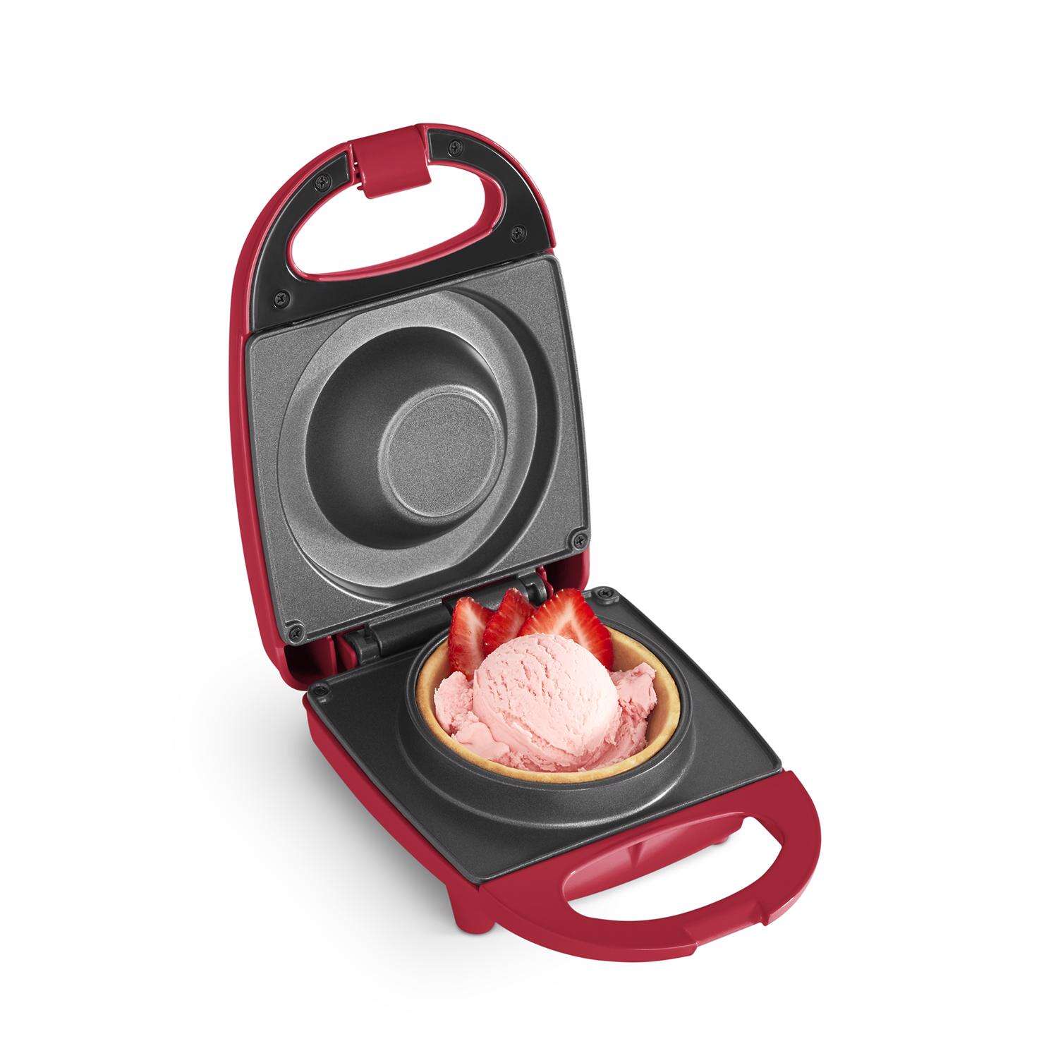 Rise by Dash 1 waffle Red Plastic Waffle Bowl Maker