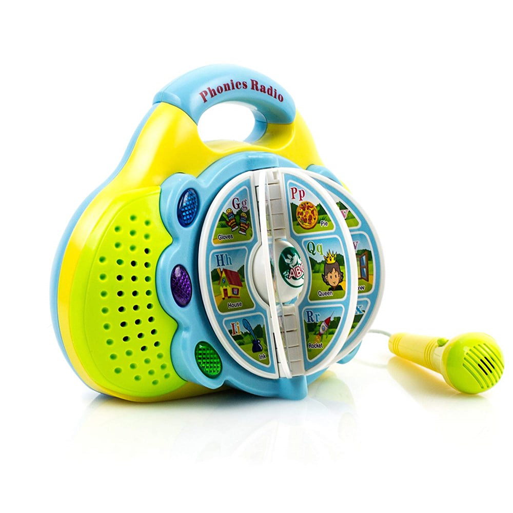 Toysery Child Phonics Radio Toy for Kids - Educational Learning Toy with Mic， Music and Colorful Lights for Boys and Girls