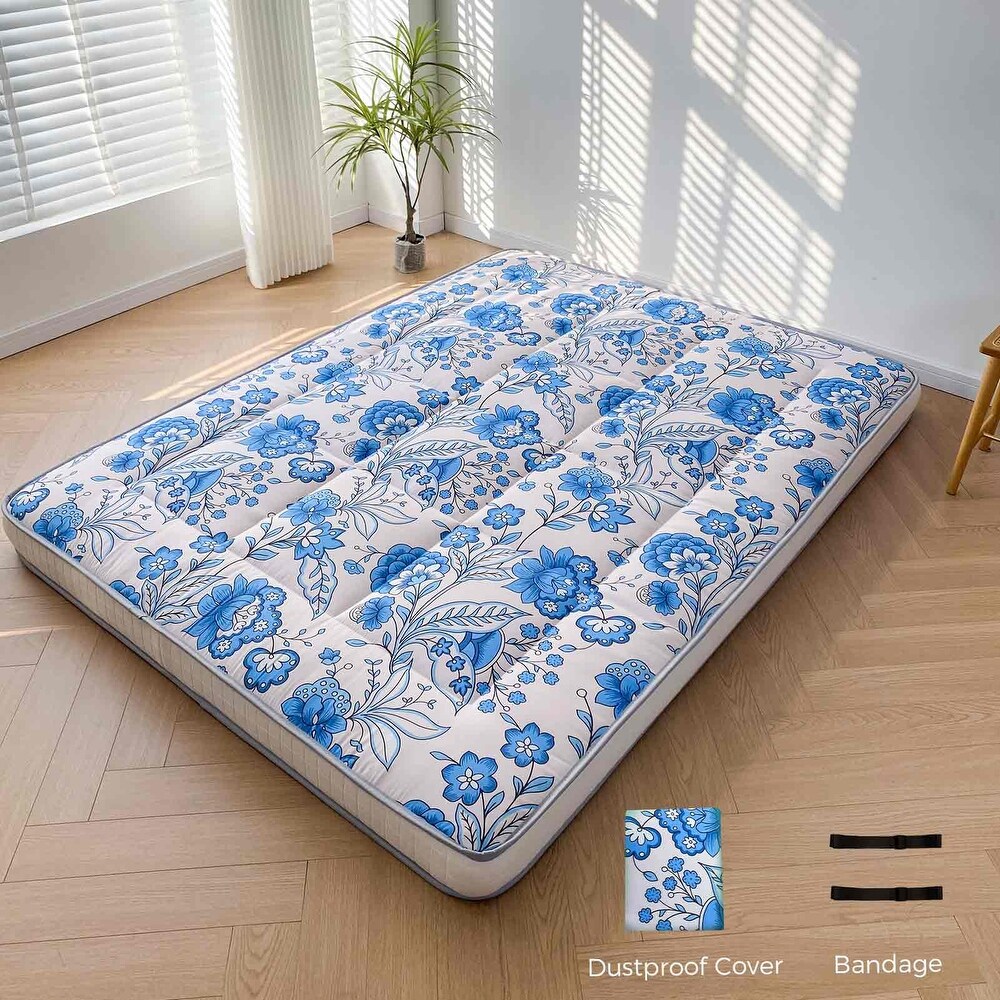 6 inch Floral Pattern Floor Bed Roll Up Futon Mattress