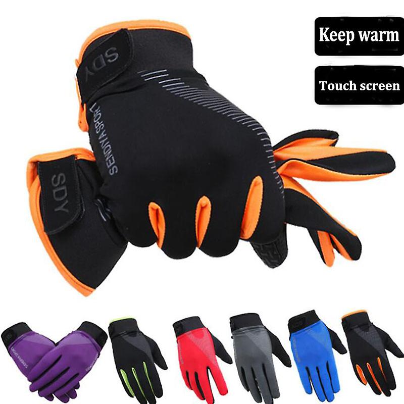 1 Pair Bike Bicycle Gloves Full Finger Touchscreen Men Women Gloves Breathable Summer Warm Winter Mittens Cycling Gloves