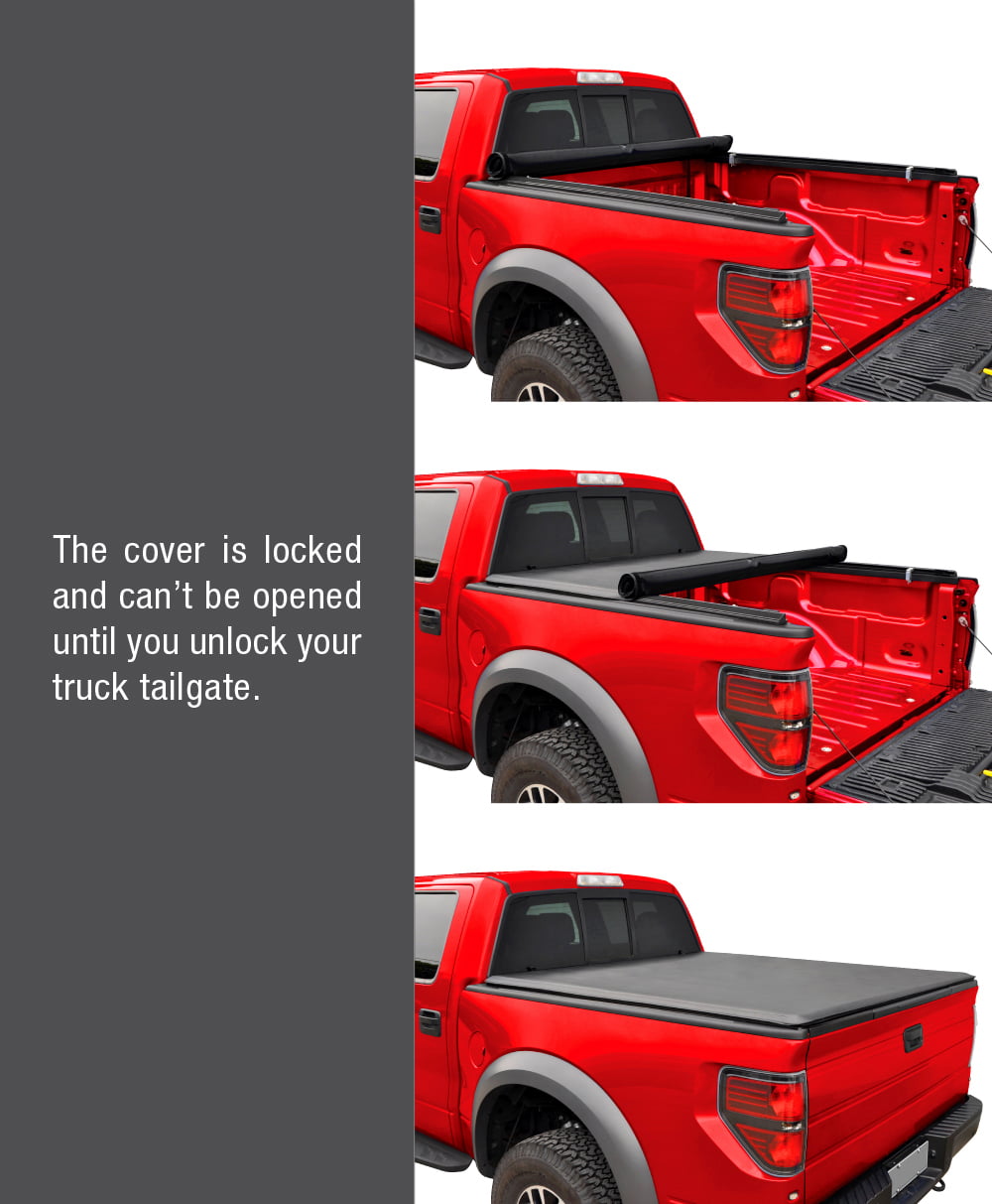 MaxMate Soft Roll-up Truck Bed Tonneau Cover Compatible with 2019-2023 Ford Ranger | 5' Bed | TCF169066 | Vinyl