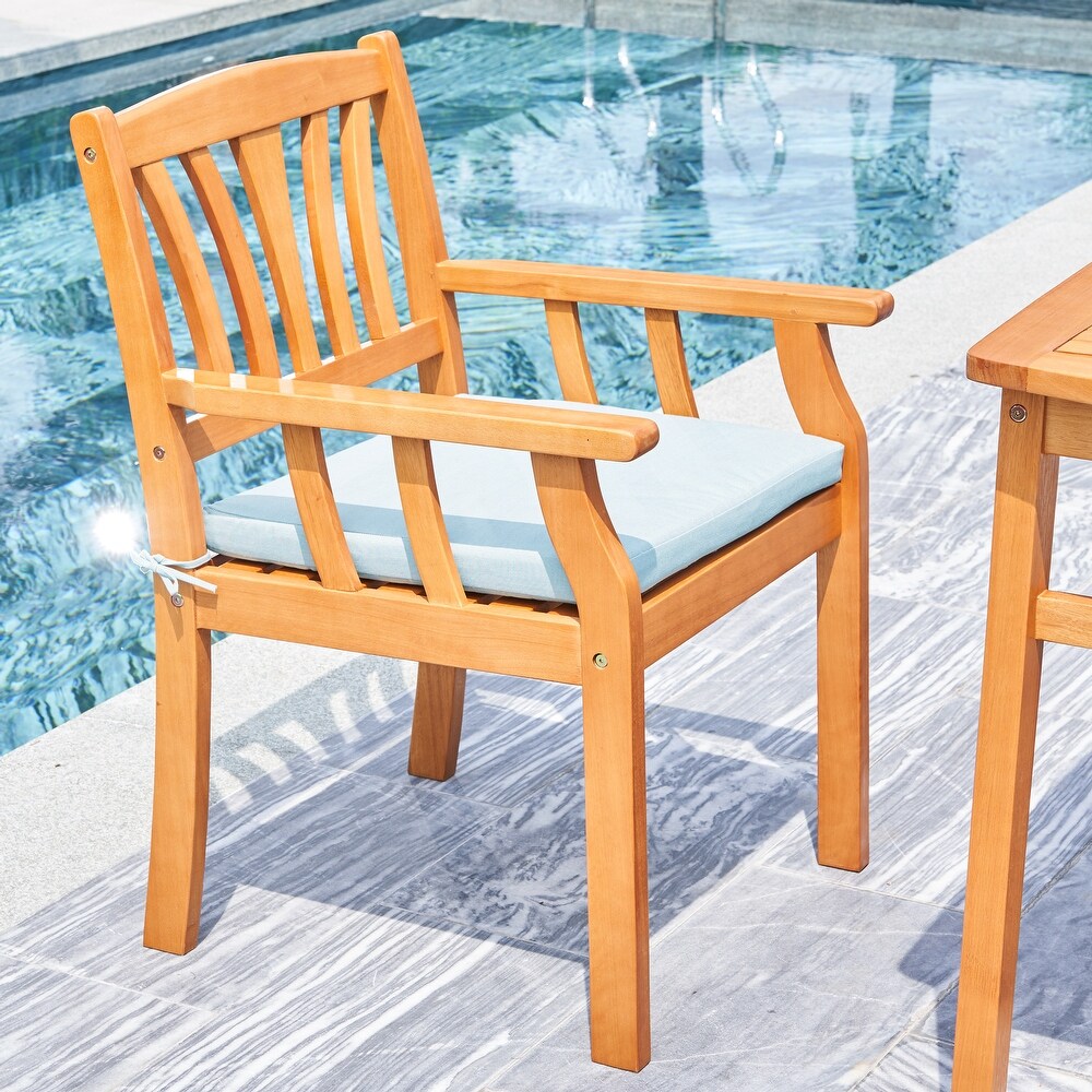 Kapalua Honey Nautical Eucalyptus Wooden Outdoor Dining Set