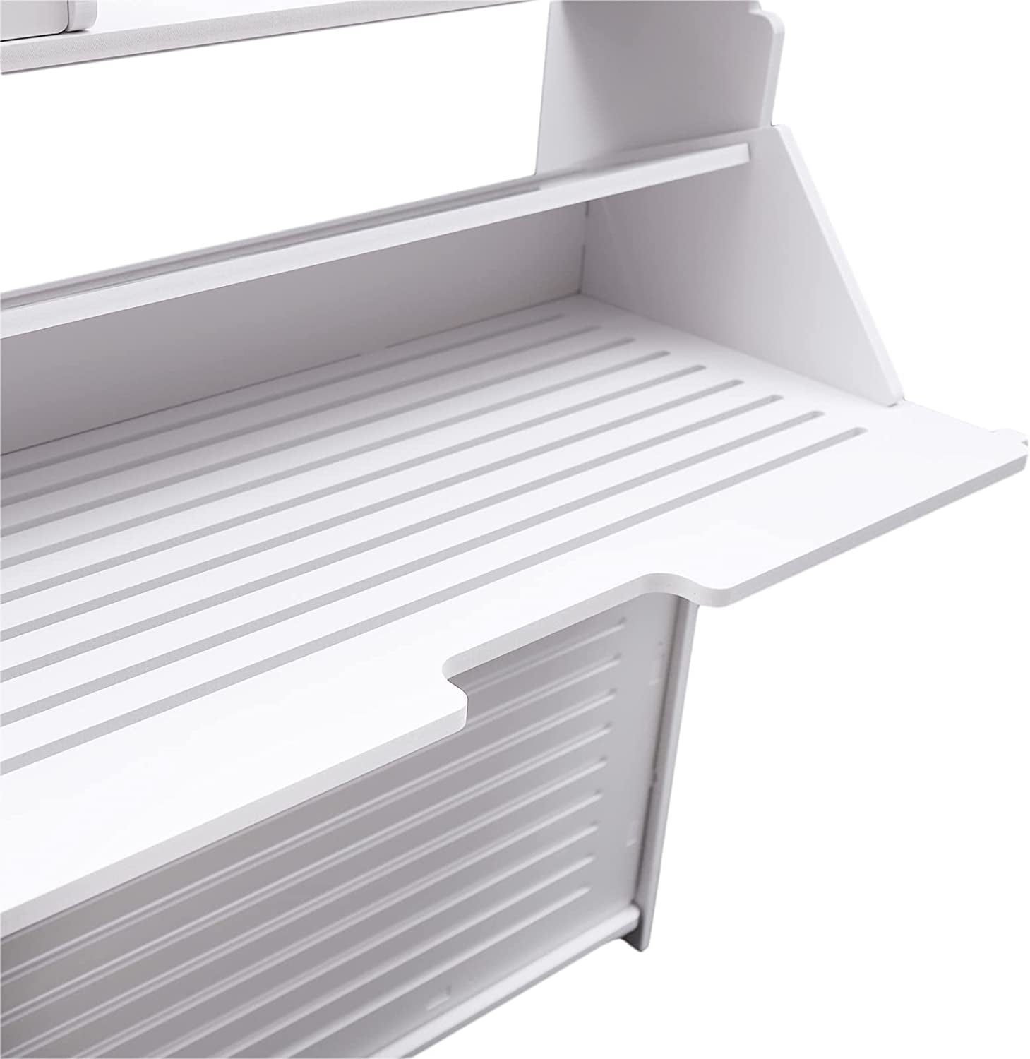 Miumaeov 2-Layer Drawers Shoe Cabinet Freestanding Shoe Rack Shoe Storage Ultra-Thin White