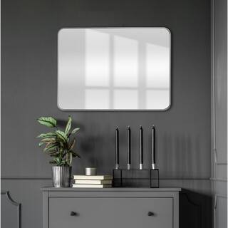 Home Decorators Collection 24 in. W x 30 in. H Rectangular Aluminum Frame Framed Wall Bathroom Vanity Mirror in Silver 2430-AL067S