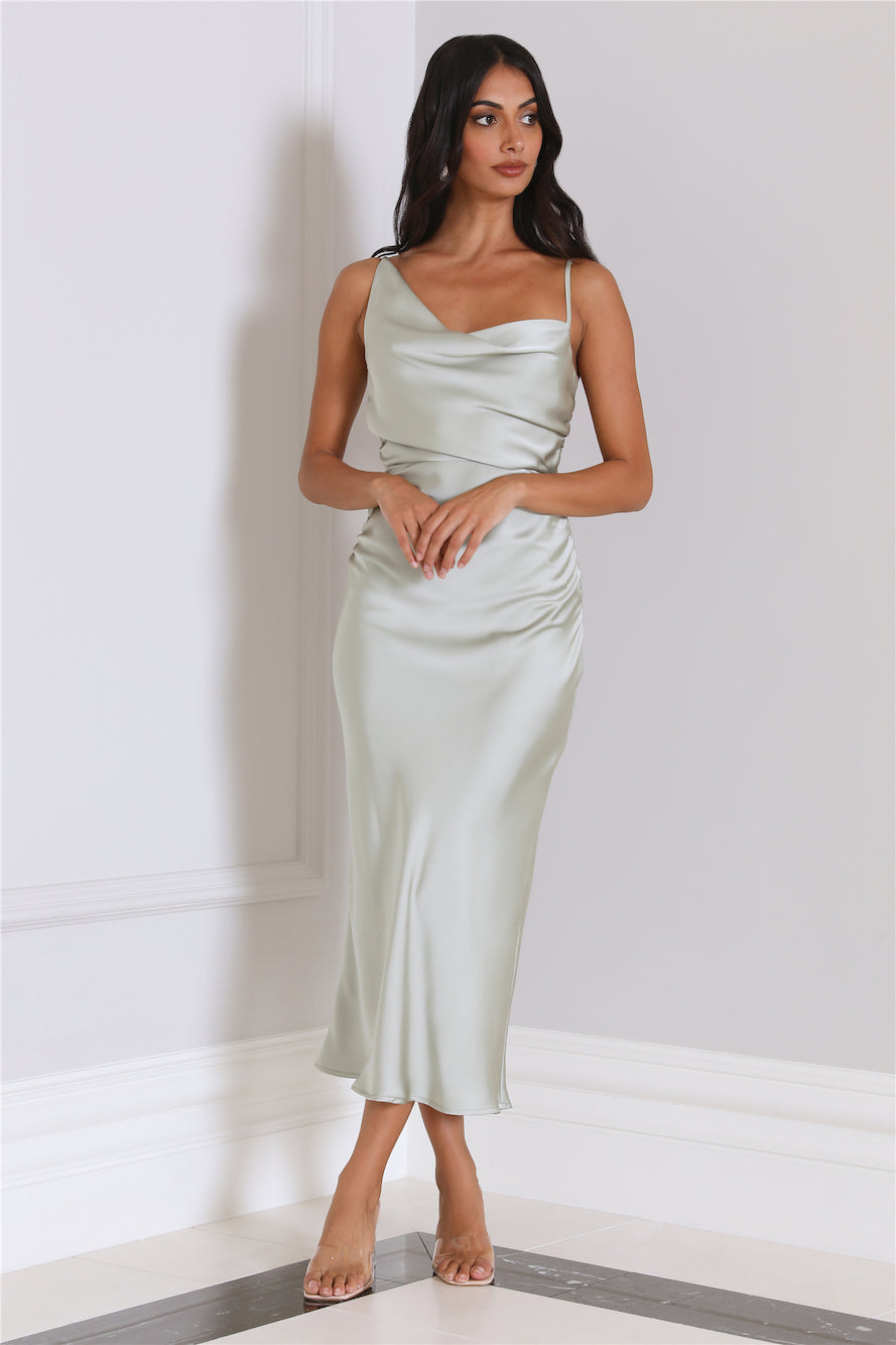 Silky Touch Midi Dress Sage