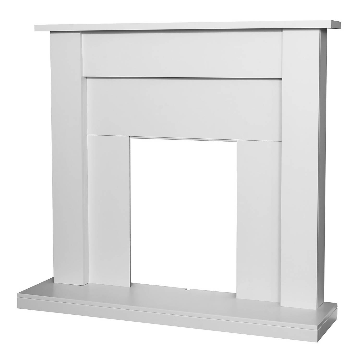 Adam Sutton Fireplace with Flat to Wall Fitting in Pure White， 43 Inch