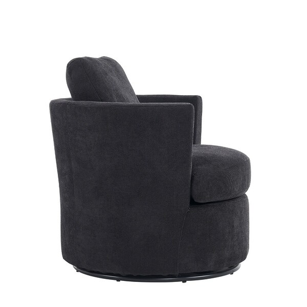 Swivel Barrel Chair，Comfy Round Accent Sofa Chair for Living Room，360 Degree Swivel Barrel Club Chair