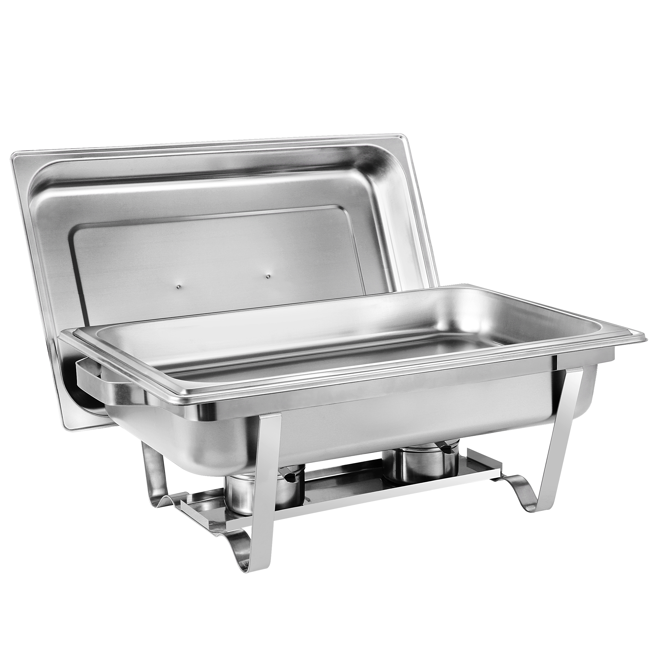 ZENY 6 Packs Stainless Steel Chafing Dish 8 Quart Catering Buffet Warmer， Silver