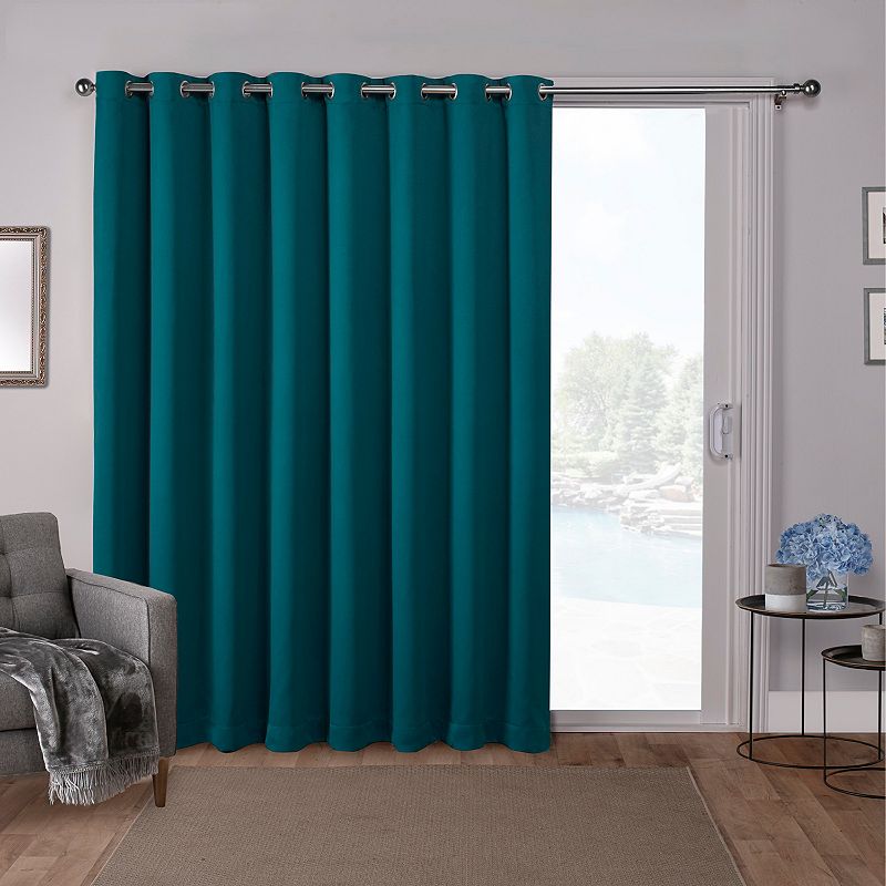 Exclusive Home 1-Panel Double Wide Sateen Patio Woven Blackout Window Curtain