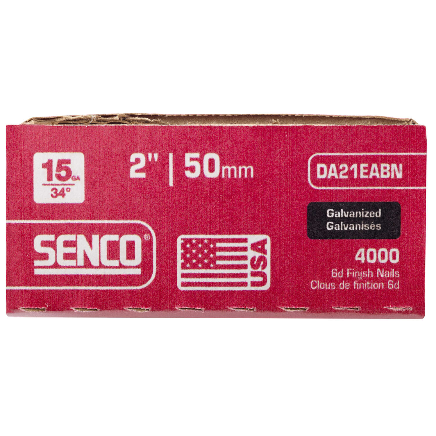 Senco 2 in. 15 Ga. Angled Strip Galvanized Finish Nails 34 deg 4000 pk