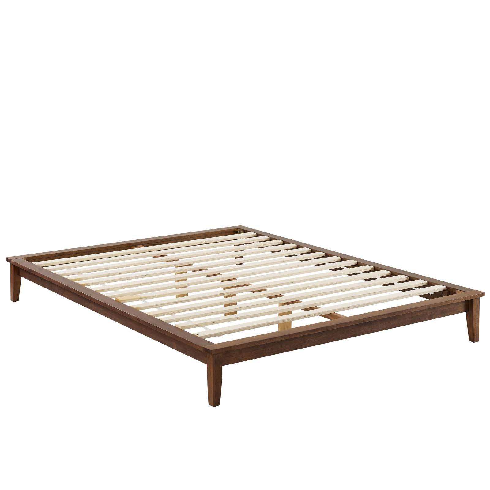 Modern Contemporary Urban Design Bedroom Queen Size Platform Bed Frame, Wood, Brown Natural