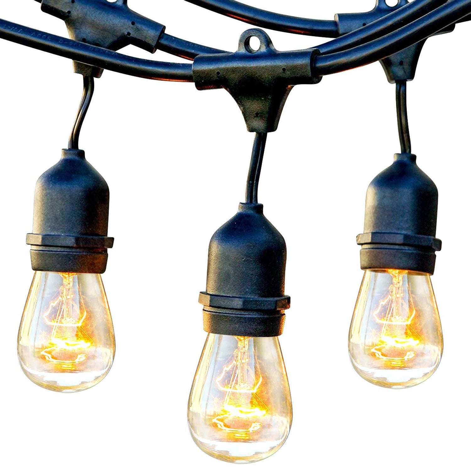 Brightech Ambience Pro Edison White Waterproof Outdoor String Lights, 48 Ft.