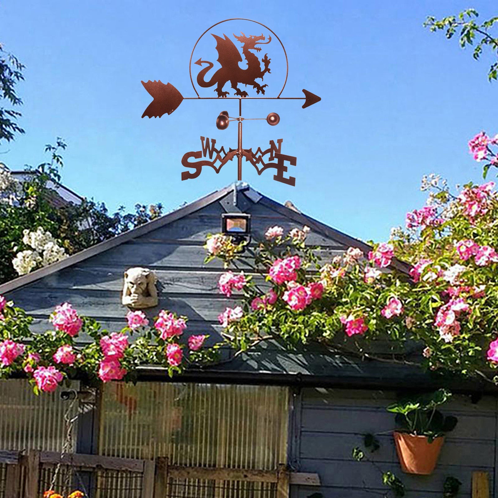 Metal Weathervane Weather Vane Outdoor Roof Farm Decor 79cm Tall