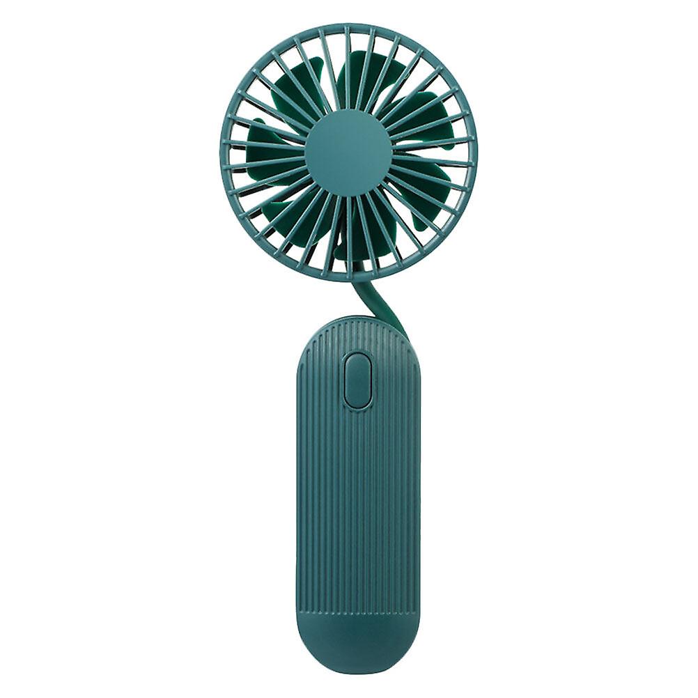 1 Set Of Portable Usb Mini Air Fan Handheld Fan For Outdoor (dark Green)