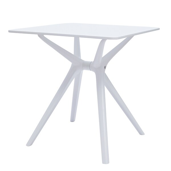 Filia 29 Inch Outdoor Dining Table，Rectangular Top，Tapered Legs，White