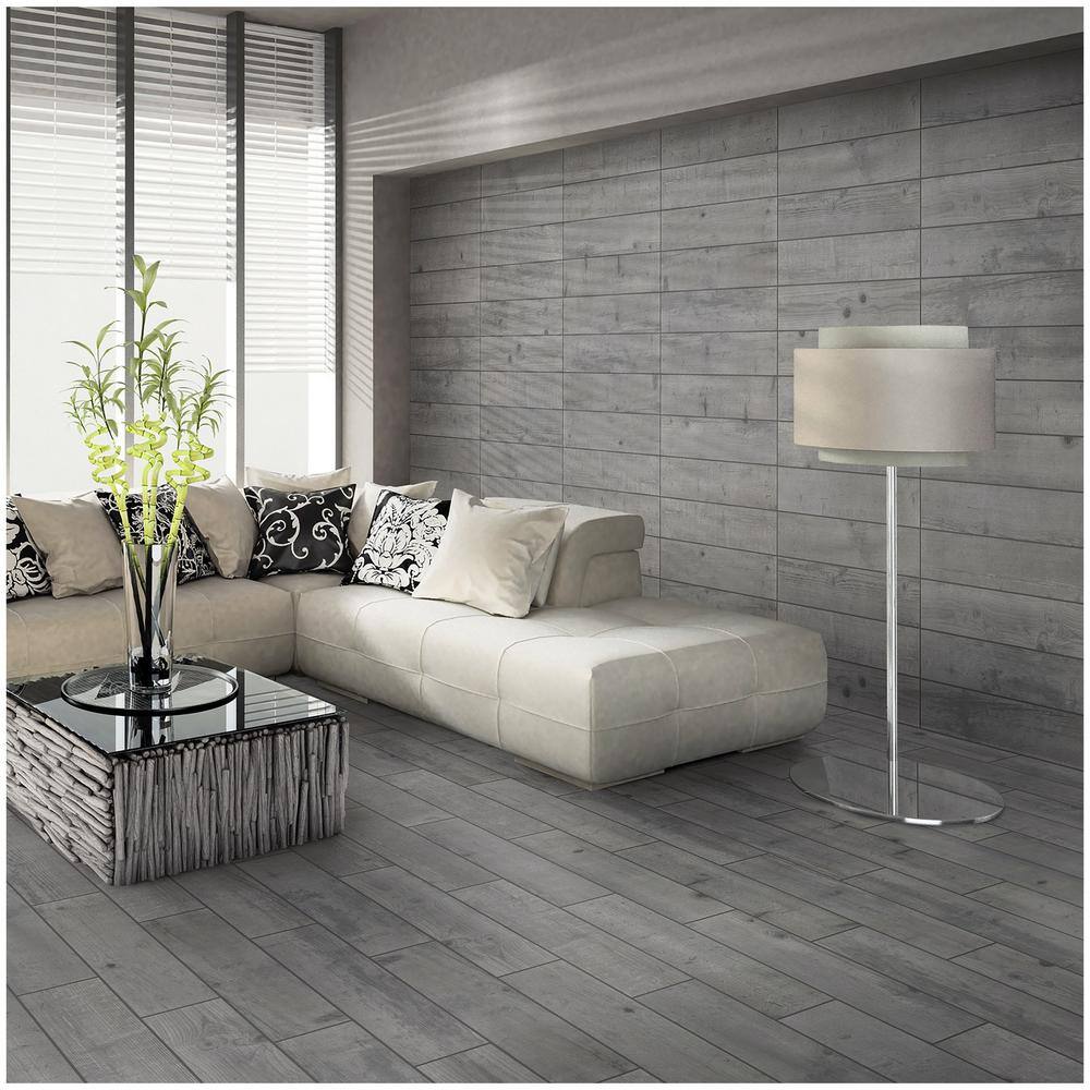 Florida Tile Home Collection Timber Grey 6 in. x 24 in. Porcelain Floor and Wall Tile (14 sq. ft.  case) CHDEDST106X24