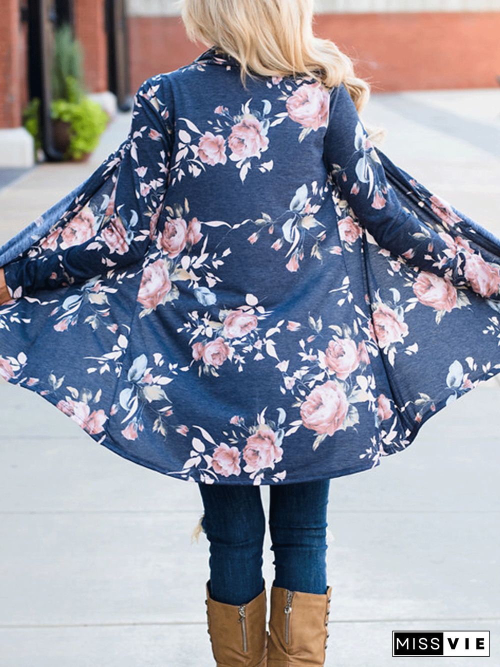 Casual Floral Cotton Cardigan