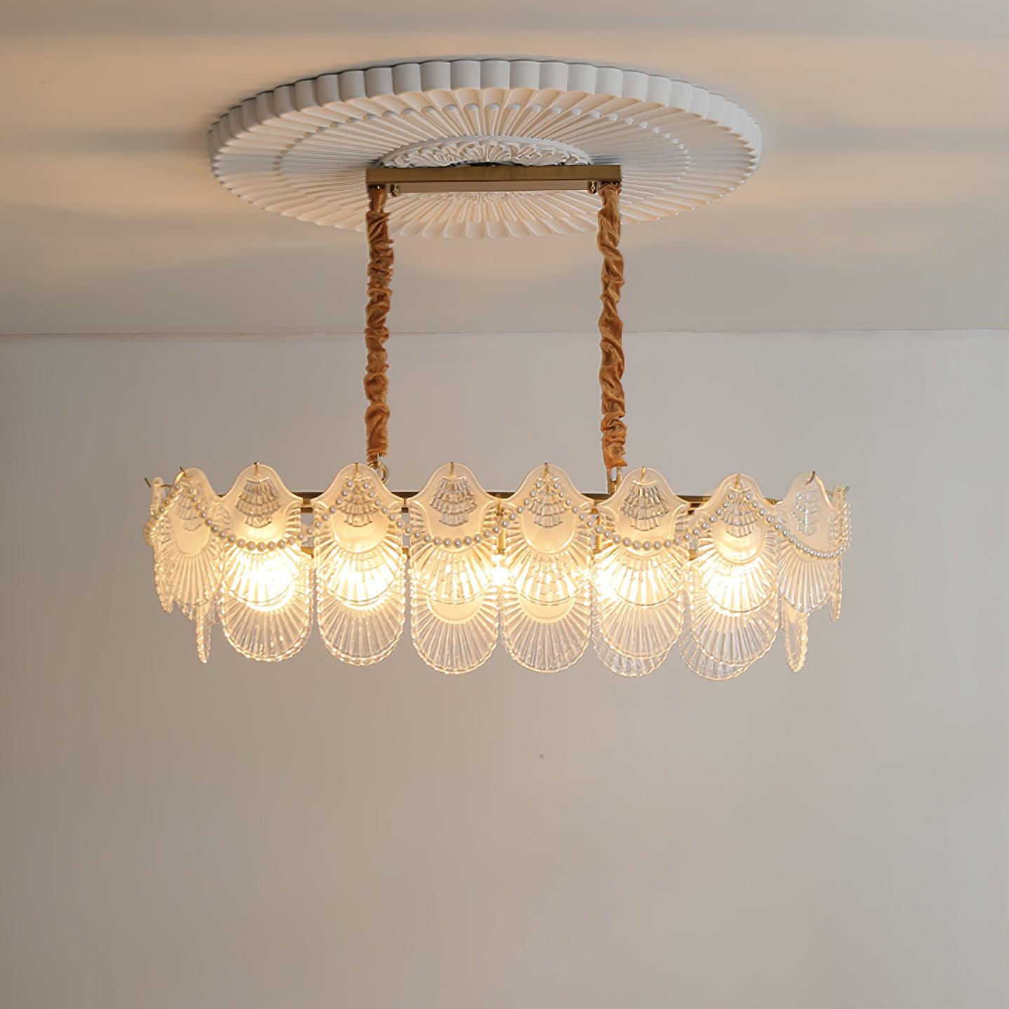 Pearl Glass Shell Chandelier