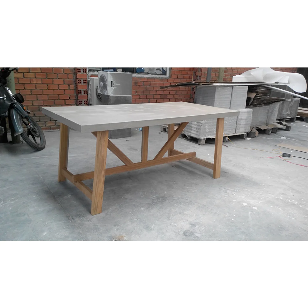 Wholesale  Lightweight Concrete Dining Rectangle Table With Best Quality And High Waterproof From Vietnam Supplies