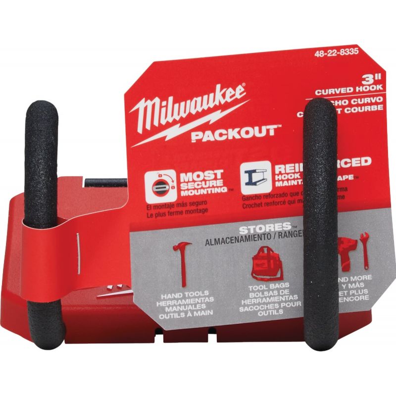 MW PACKOUT 3 In. Curved Storage Hook Red