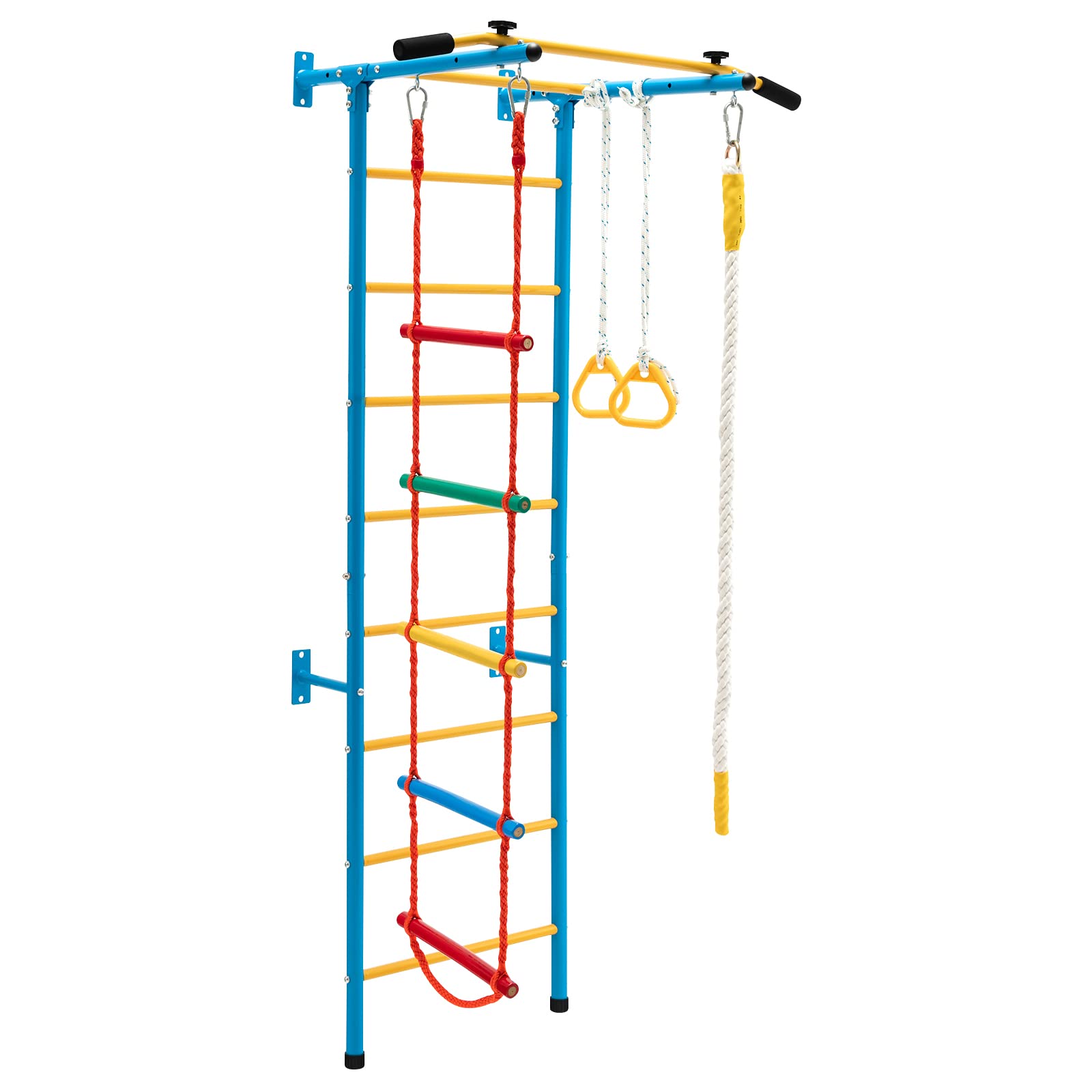 Costzon Climbing Toys for Toddlers, Kids Ladder Wall Set for Exercise, Indoor Steel Stall Bars with Wall Ladder