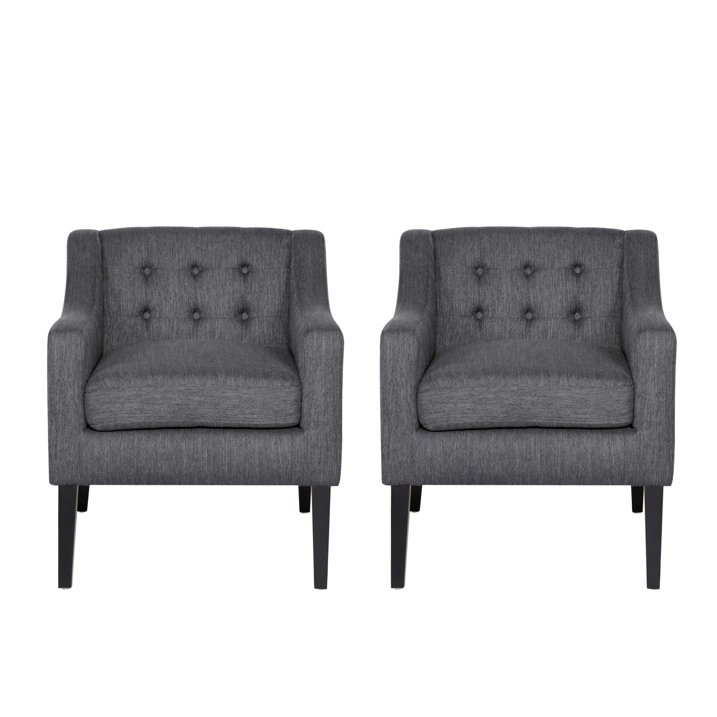 Aragon Contemporary Fabric Tufted Accent Chairs, Set of 2