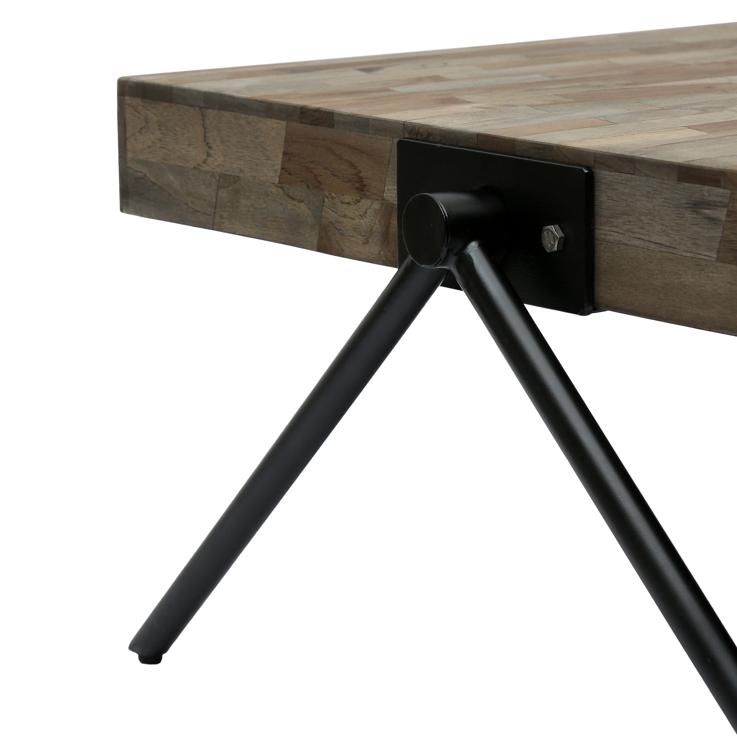 iah Handcrafted Modern Industrial Mango Wood Coffee Table