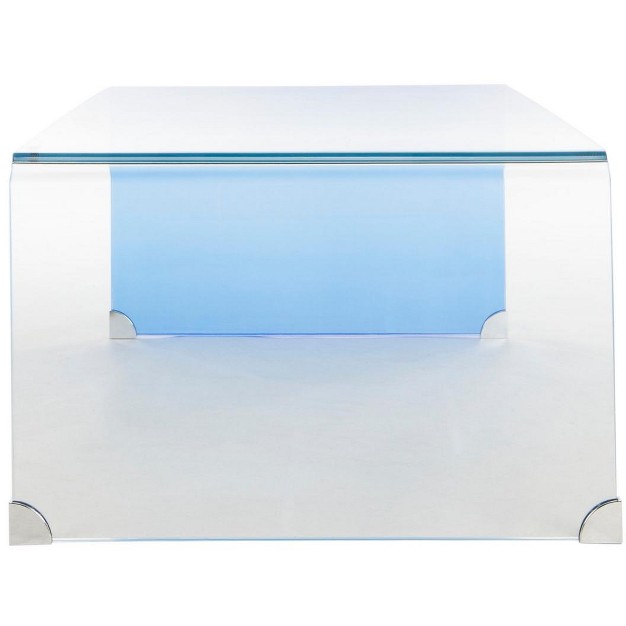 Crysta Ombre Glass Coffee Table Clear blue Safavieh